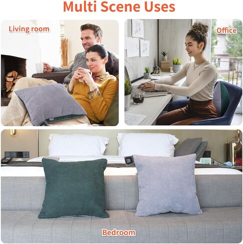 وسادة دعم الظهر للتدفئة مزدوجة الجوانب من فيرست إي، وسادة تدفئة 45 سم × 45 سم لتخفيف الألم وآلام الظهر والتشنجات والوسادة الكهربائية للبطن والرقبة والكتفين و3 إعدادات للحرارة وإعدادات المؤقت in Kuwait