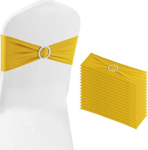 Black Chair Sashes 25 Pack Spandex Stretch Chair Band Sashes with Buckles for Folding Chairs Wedding Party Reception Baby Shower Events Banquet Decorations in Kuwait