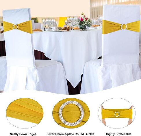 Black Chair Sashes 25 Pack Spandex Stretch Chair Band Sashes with Buckles for Folding Chairs Wedding Party Reception Baby Shower Events Banquet Decorations in Kuwait