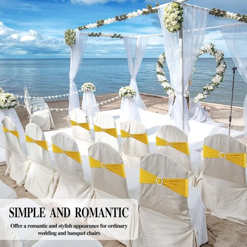 Black Chair Sashes 25 Pack Spandex Stretch Chair Band Sashes with Buckles for Folding Chairs Wedding Party Reception Baby Shower Events Banquet Decorations in Kuwait