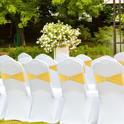 Black Chair Sashes 25 Pack Spandex Stretch Chair Band Sashes with Buckles for Folding Chairs Wedding Party Reception Baby Shower Events Banquet Decorations in Kuwait