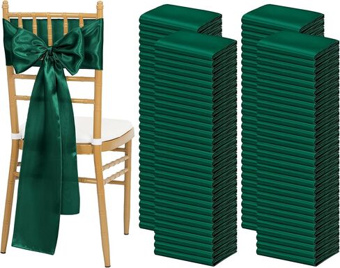 120 قطعة من أوشحة الكرسي الساتان، ربطات عنق للكرسي الساتان باللون الأزرق المغبر، غطاء كرسي الطعام، لوازم ربطة خلفية لغطاء الكرسي المزخرف، أوشحة الكرسي لحفلات الزفاف، والمآدب، أو ديكورات المطاعم (أزرق ترابي) in Kuwait