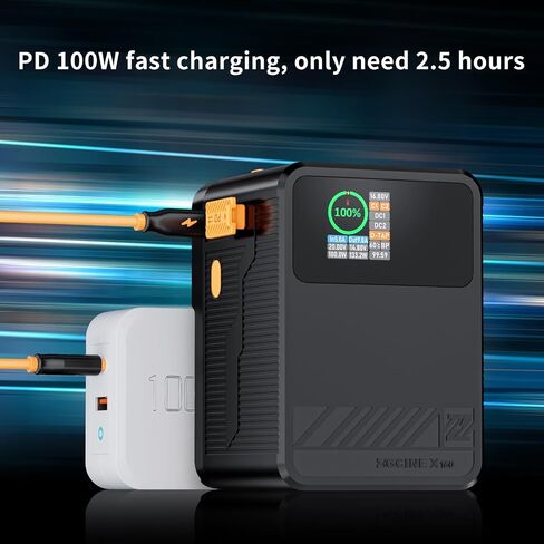 ZGCINE X160 156Wh 14.8V 10500mAh Mini V-Mount Battery Support 100W PD Fast Charger with Dual USB-C,D-TAP,Dual DC Port for Camera,Camcorder,Monitor,Filmmaker in Saudi Arabia