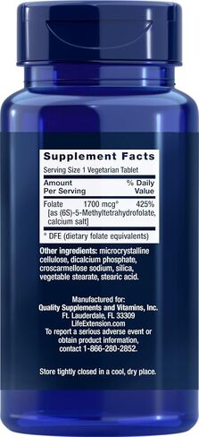 Life Extension Optimized Folate 1700 mcg DFE, 100 vegetarian tablets (Pack of 3) in Saudi Arabia