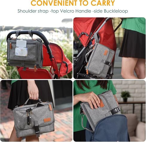Portable Diaper Changing Pad for Newborns! Shoulder Strap, Waterproof Design, Smart Wipes Pocket, and Changing Mat - The Perfect Travel Changing Kit for Busy Parents and an Ideal Baby Shower Gifts in Saudi Arabia