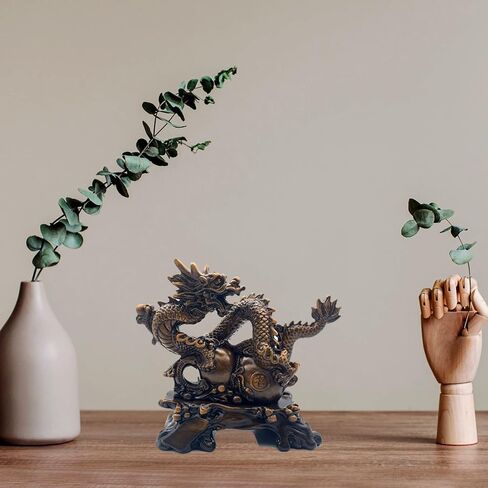 FUNSXBUG Chinese Feng Shui Dragon Statue Sculpture Figurines Feng Shui Decor Home Office Desktop Decoration Good Lucky Gifts in Saudi Arabia