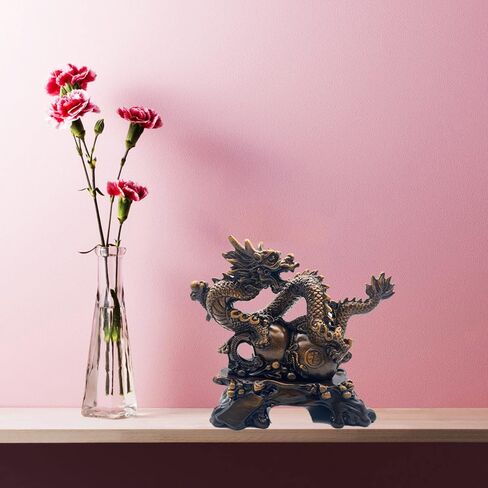 FUNSXBUG Chinese Feng Shui Dragon Statue Sculpture Figurines Feng Shui Decor Home Office Desktop Decoration Good Lucky Gifts in Saudi Arabia