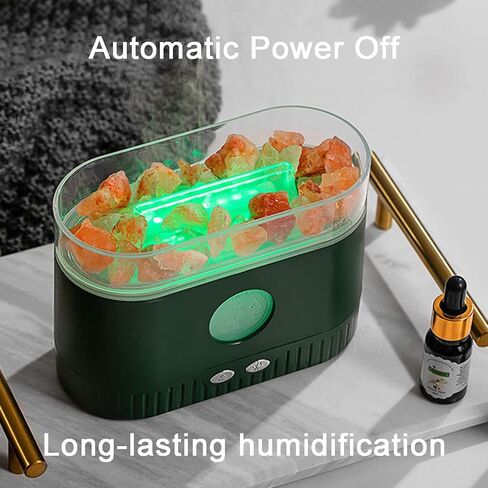 YALEDI Aromatherapy Crystal Salt Diffuser, Ultrasonic Essential Oil Diffuser, 200ml Cool Mist Humidifier for Bedroom, Nursery, Office, Himalayan Salt Lamp, Auto Shut-Off, Ambient Night Light (White) in Saudi Arabia
