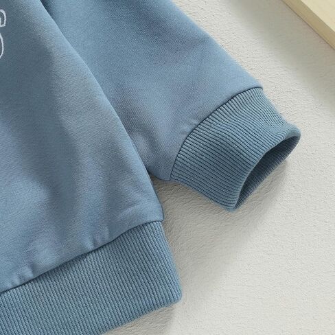 Ursobutegl Mamas Boy Clothes Toddler Baby Fall Winter Outfit Long Sleeve Letter Sweatshirt Top Pants Casual Tracksuit (Embroidery-Blue, 12-18 Months) in Saudi Arabia