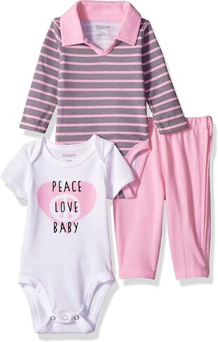 Hanes Ultimate Baby Zippin Pant with Short and Long Sleeve Polo Bodysuits Set in Saudi Arabia
