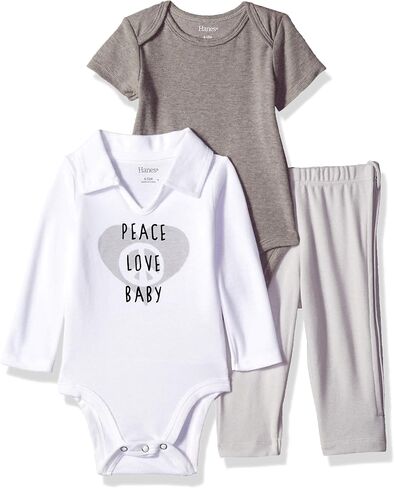 Hanes Ultimate Baby Zippin Pant with Short and Long Sleeve Polo Bodysuits Set in Saudi Arabia
