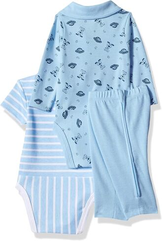 Hanes Ultimate Baby Zippin Pant with Short and Long Sleeve Polo Bodysuits Set in Saudi Arabia