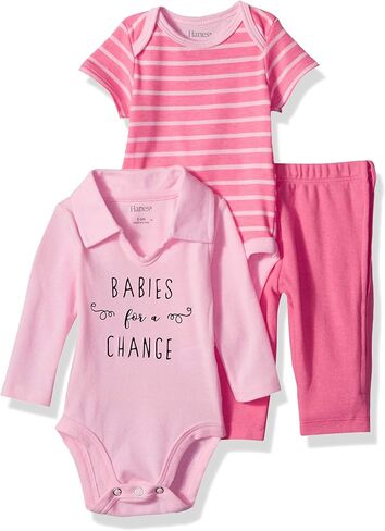 Hanes Ultimate Baby Zippin Pant with Short and Long Sleeve Polo Bodysuits Set in Saudi Arabia