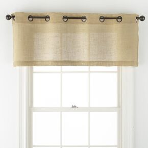 Stratford Park Grommet Top Curtain Valance, Header Size 2", Semi-Sheer, Jute, Single, Size 54 x 18 (Burlap1) in Saudi Arabia