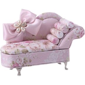 Floral Jewelry Box Storager Organizer Jewelry Chest Armoire Sofa Couch Round Bed Furniture