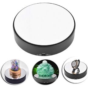 Motorized Turntable Display Rotating Display Stand Mirror Surface 360° Rotary Display Stand Adjustable Rotating Speed Turntable Jewelry Holder Display Jewelry Watch Digital Product Collectibles in Saudi Arabia