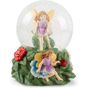 Elanze Designs Magical Fairies 100MM Sturdy Wind Up Music Glitter Water Snow Globe Whimsical Tabletop Dresser Nightstand Figurine Decoration Plays Tune Greensleeves in Saudi Arabia