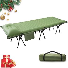 سرير تخييم من EULANT، سرير تخييم محمول في الهواء الطلق مع دعم، سرير هوائي للنوم في خيمة شديدة التحمل، سرير أكسفورد مزدوج الطبقة 840D مع حقيبة حمل مرتبة وسادة، 400 رطل in Kuwait