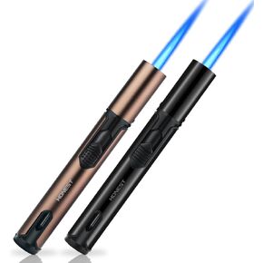 PROMISE Metal Lighters Butane Lighters Refillable Single Jet Flame Lighter Shipped Without Gas (Black&Brown) in Kuwait