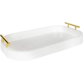 Kate and Laurel Lipton Mid-Century Radius Rectangle Wood Tray, 10" x 18", Navy Blue and Gold, Decorative Accent with Rounded Edges in Saudi Arabia