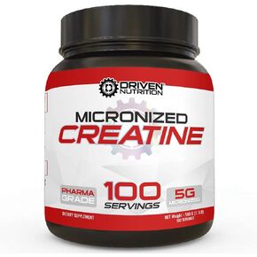 Driven Nutrition Creatine, 500g - Unflavored Micronized Powder, Physical Performance & Cognition - 5g Per Serving for Reduced Fatigue & Increased Strength, Muscle Mass, Endurance, & Speed