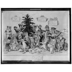 Infinite Photographs Photo: Cats decorating Christmas tree, animals, Louis Wain, Detroit Publishing Co, c1906 Size: 8x1 in Kuwait