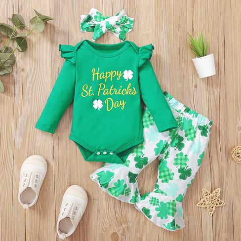 بدلة Detigee Baby Girl Happy St. Patricks Day للرضع في عيد القديس باتريك الأول in Kuwait