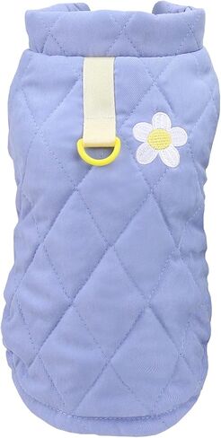 Izefia Dog Coat Cold Weather Coat Windproof Jacket Fleece Warm Dog Sweater Winter Thick Clothes Thick Vest Flower Tank Top Dog Coat for Small Dog Medium Cat Blue XL in Saudi Arabia