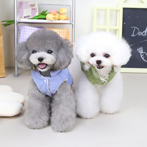 Izefia Dog Coat Cold Weather Coat Windproof Jacket Fleece Warm Dog Sweater Winter Thick Clothes Thick Vest Flower Tank Top Dog Coat for Small Dog Medium Cat Blue XL in Saudi Arabia