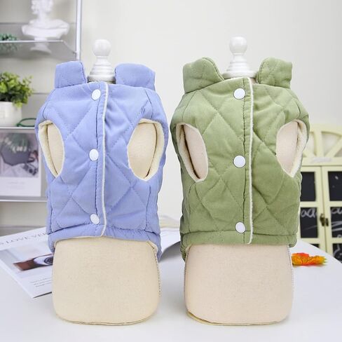 Izefia Dog Coat Cold Weather Coat Windproof Jacket Fleece Warm Dog Sweater Winter Thick Clothes Thick Vest Flower Tank Top Dog Coat for Small Dog Medium Cat Blue XL in Saudi Arabia