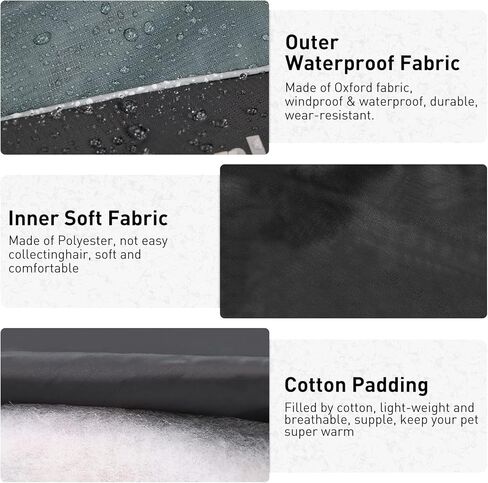 سترة للكلاب مع حزام وطوق من الفرو - معطف شتوي للكلاب، سترة دافئة للغاية مضادة للماء ومضادة للرياح للتنزه سيرًا على الأقدام والتخييم مع معاطف عاكسة للطقس البارد للكلاب الكبيرة إلى المتوسطة in Kuwait