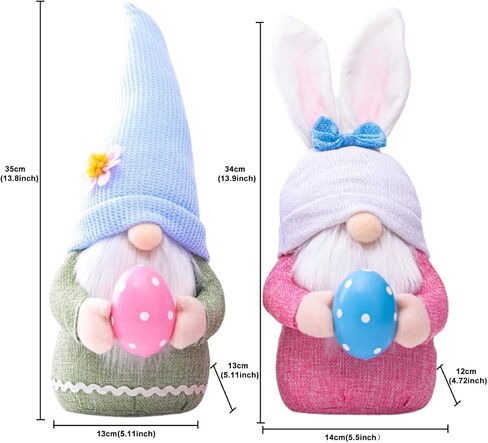 FZBNSRKO Easter Decorations,2Pcs Gnomes Easter Gnomes Plush Easter Gnome Bunny Faceless Plush Doll Decor with Easter Egg for Kids/Girl/Boy,Spring Easter Home Decorations in Saudi Arabia