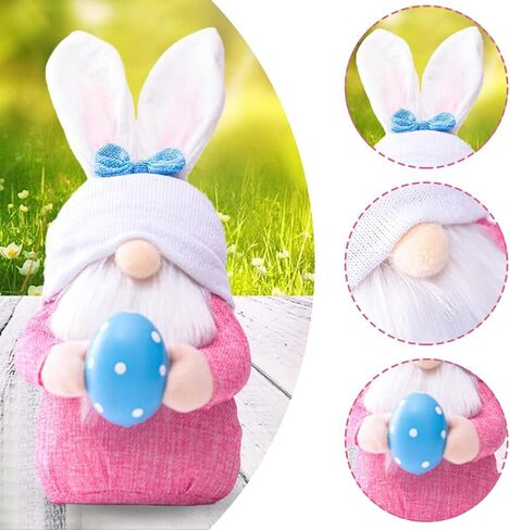 FZBNSRKO Easter Decorations,2Pcs Gnomes Easter Gnomes Plush Easter Gnome Bunny Faceless Plush Doll Decor with Easter Egg for Kids/Girl/Boy,Spring Easter Home Decorations in Saudi Arabia