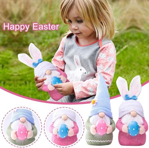 FZBNSRKO Easter Decorations,2Pcs Gnomes Easter Gnomes Plush Easter Gnome Bunny Faceless Plush Doll Decor with Easter Egg for Kids/Girl/Boy,Spring Easter Home Decorations in Saudi Arabia