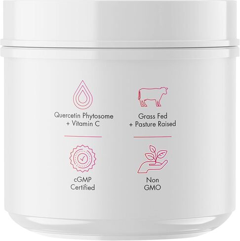 Codeage Liposomal Collagen Peptides Powder + Vitamin C & Quercetin Phytosome, Phospholipid Complex, Grass-Fed Pasture-Raised Hydrolyzed Collagen Type I & III Supplement All-in-One, Non-GMO, 14.97 oz in Saudi Arabia