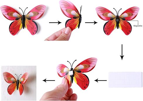 Amaonm 60 Pcs 3D Butterfly Wall Decals Removable DIY Butterfly Art Stickers Multi‑Size Butterflies Decor for Kids Bedroom Nursery TV Background Living Room Home Wall Decoration (Blue) in Saudi Arabia