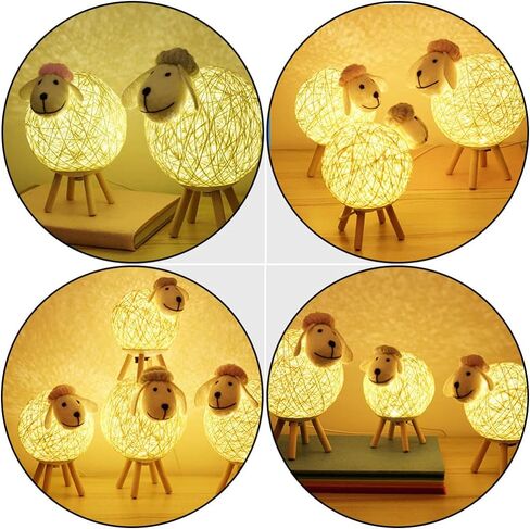 بيسبورتابل مصباح ليلي ليلي على شكل خروف يعمل بالبطارية من نوفيليتي، مصباح ديكور على شكل خروف للديكور الداخلي، مصباح ليلي من الباكا للمنزل باضاءة ليد ليلية محمولة لسرير الاطفال الصغار in Kuwait