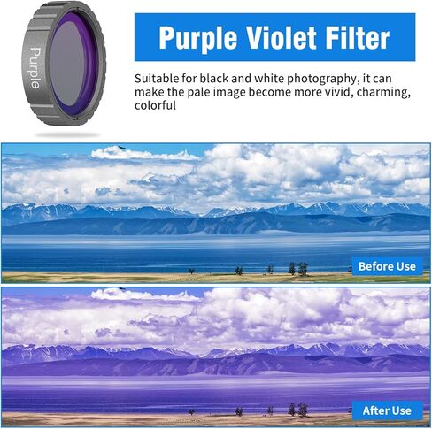 6-in-1 UV Camera Lens Filter for Ourlife S81TR Action Camera, Include ND4, ND8, ND16, CPL, Purple, Macro in Kuwait