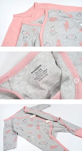 Teach Leanbh Baby Boys Girls 2 Pack بيجامات قطنية بأكمام طويلة مطبوعة بألوان سادة جانبية رومبير نائم in Kuwait