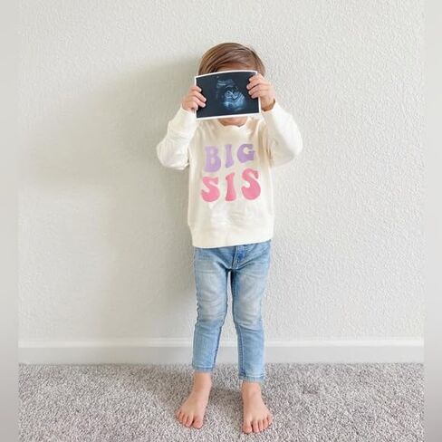CHAUKAREAUL Little Sister Newborn Romper Big Sister Sweatshirt Long Sleeve Crewneck Letter Embroidery Tops Winter Clothes in Saudi Arabia