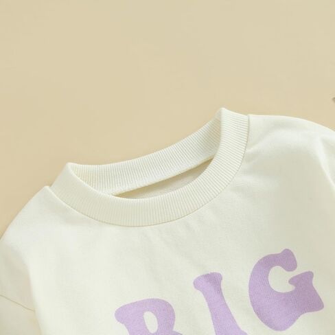 CHAUKAREAUL Little Sister Newborn Romper Big Sister Sweatshirt Long Sleeve Crewneck Letter Embroidery Tops Winter Clothes in Saudi Arabia