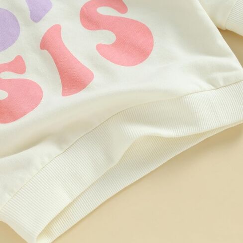 CHAUKAREAUL Little Sister Newborn Romper Big Sister Sweatshirt Long Sleeve Crewneck Letter Embroidery Tops Winter Clothes in Saudi Arabia