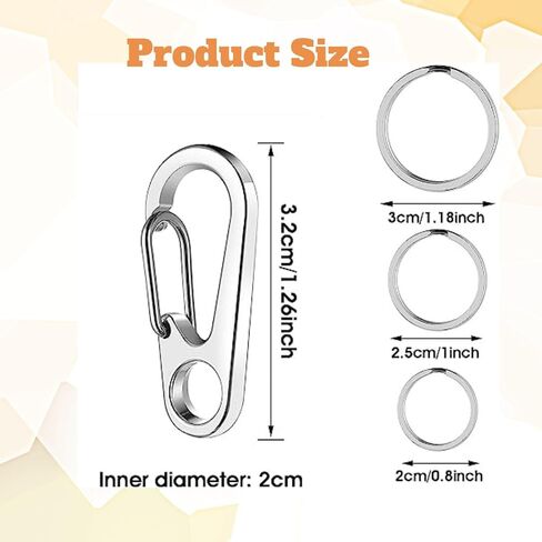 مشبك علامة الكلب 6 قطع من مشابك حلقة المفاتيح مع 18 قطعة من حلقة الفولاذ المقاوم للصدأ، حامل بطاقة هوية الكلب المتين سهل التغيير مشبك علامة الحيوانات الأليفة مناسب لأطواق القطط والكلاب والأحزمة في حدود 1.3 × 0.6 بوصة in Kuwait