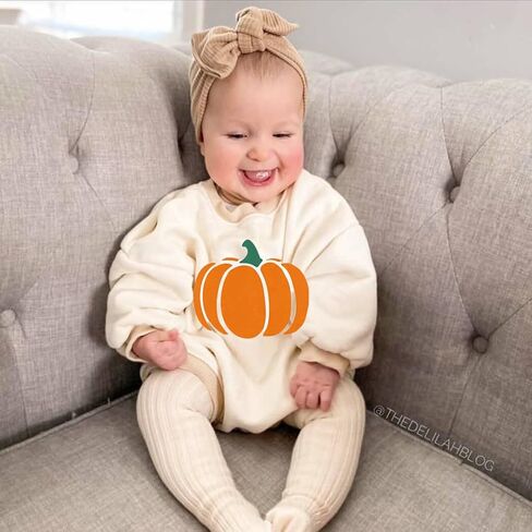 ملابس الهالوين للأطفال حديثي الولادة والرضع والبنات والأولاد على شكل رقعة اليقطين، سترة رومبير بوو الفقاعية in Kuwait