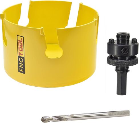 MaxTool 4PCs 4-3/8" TCT Hole Saw 111mm Carbide Tip Holesaw Arbored Cut Asphalt Brick Concrete Gypsum Limestone Plastic Tile Wood MDF; CT00Y57R424EA in Saudi Arabia