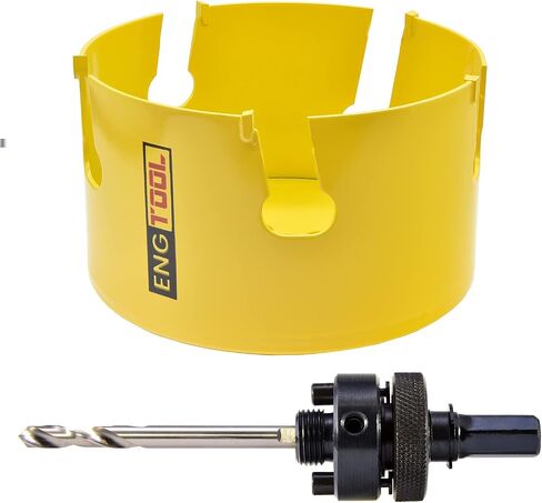 MaxTool 4PCs 4-3/8" TCT Hole Saw 111mm Carbide Tip Holesaw Arbored Cut Asphalt Brick Concrete Gypsum Limestone Plastic Tile Wood MDF; CT00Y57R424EA in Saudi Arabia