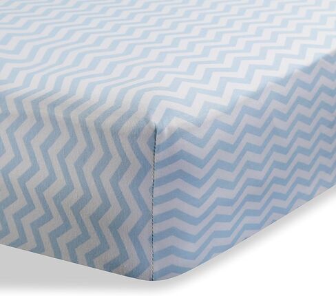 Abstract Jersey Cotton Knit Cradle Sheets - Ultra Soft Cradle Sheets Fitted 18" x 36" for Boys Girls Baby - Universal - Snug Fitted 6" Deep Pocket - Cotton - 18"x36" (Floral Blue) in Kuwait