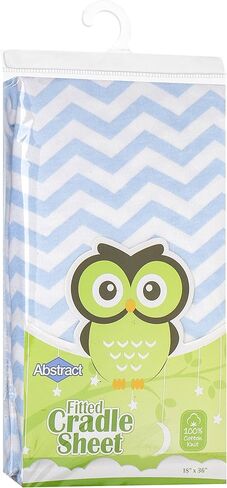 Abstract Jersey Cotton Knit Cradle Sheets - Ultra Soft Cradle Sheets Fitted 18" x 36" for Boys Girls Baby - Universal - Snug Fitted 6" Deep Pocket - Cotton - 18"x36" (Floral Blue) in Kuwait