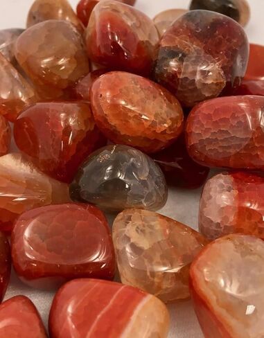 Pachamama Essentials Fire Agate Tumbled - حجر الشفاء - كريستال شفاء 20-25 مم (1) in Kuwait