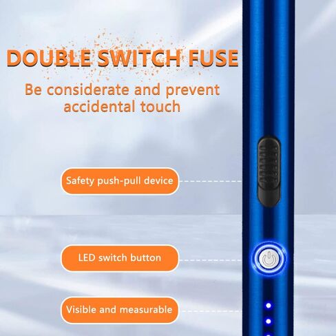 Electric Candle Lighter Rechargeable Plasma Flameless USB Lighter with Safety Lock Dual Arc LED Display for Grill Kitchen Camping (Red) in Saudi Arabia